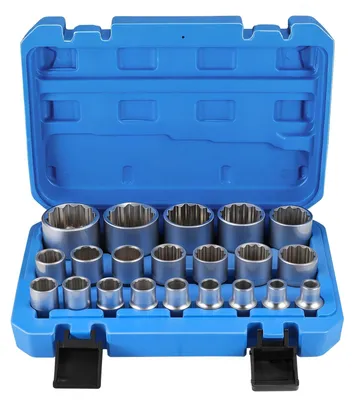 Produktbild von 21-teiliges Mehrzahn-Steckschlüssel-Set in Blau