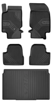 Produktbild von Gummimatten + Kofferraumwanne für Opel Corsa F 2019- (Schrägheck, Standard-Kofferraum) – Schwarz, passgenau – Wielganizator