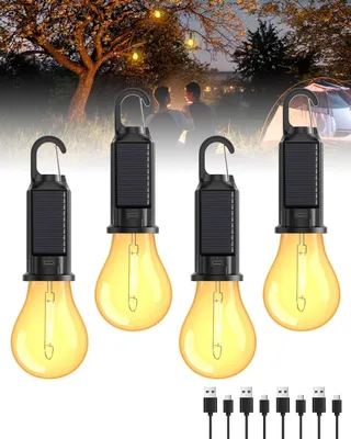 Produktbild von Wiederaufladbare Camping-Lampe, Solar-Camping-Laterne, 3 Beleuchtungsmodi, IP65 wasserdichtes Zeltlicht mit Haken zum Aufhängen, LED-Camping-Lichter für Zelt, Notfallausfälle, Campingausrüstung