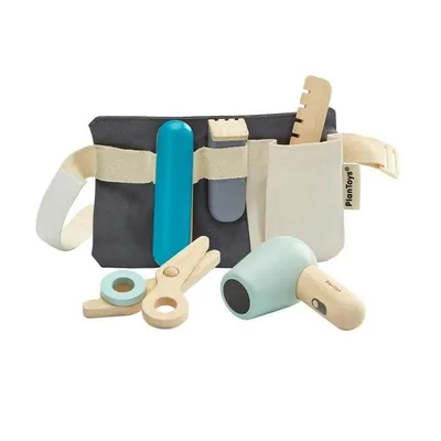 Produktbild von PlanToys Holzspielzeug Friseur Set aus robustem Gummibaumholz ab 3 Jahren