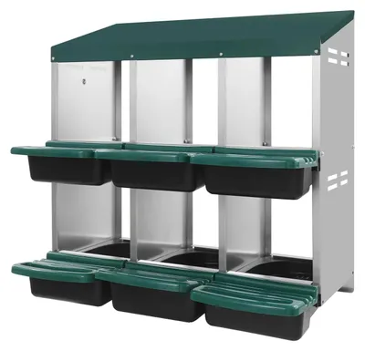 Obrázek produktu pro Hnízdní box pro slepice, 6 přihrádek, robustní konstrukce, zelený