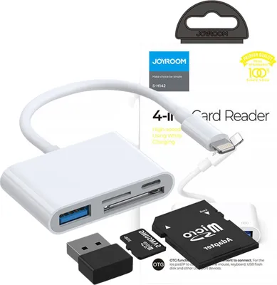 Produktbild von Joyroom Adaptér Lightning na USB OTG Čítačka kariet SD S-H142, microSD (biela)