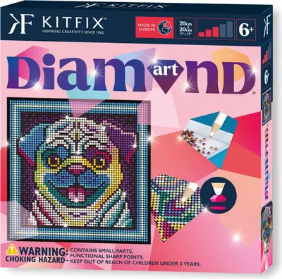 Productafbeelding van Sada voor het maken van een "Kitfix Diamond Art" afbeelding van een mopshond