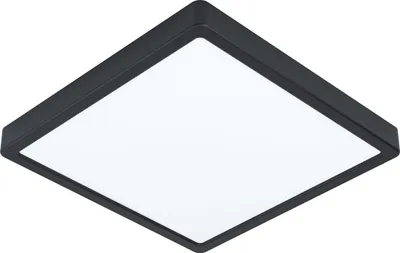 Produktbild von EGLO LED Deckenleuchte Fueva 5, Ø 28,5 cm, Bad-Deckenlampe aus Stahl und einer Kunststoff Leuchtfläche in Schwarz, Weiß, Aufbaulampe warmweiß, IP44