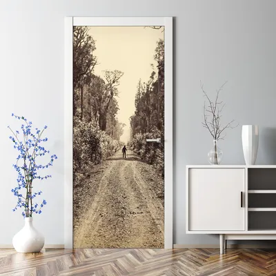 Produktbild von Dekorative Türaufkleber selbstklebend Klebefolie Türtapete Türfolie Wandfolie Forststraße 85 x 200 cm