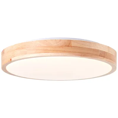 Produktbild von LED Deckenlampe mit hellen Holz Rahmen, Ø 34 cm, CCT, 3000K - 4000K