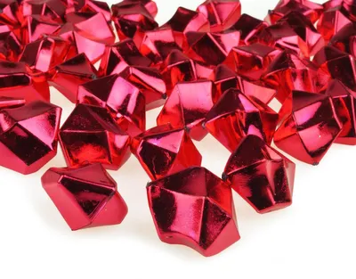 Produktbild von Kristall Eis 25 mm Rot-Metallic 50 Stück Deko Steine Kristalle Acryl