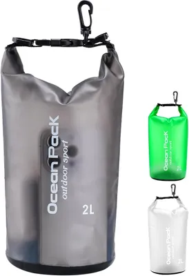 Obrázek produktu pro Voděodolná taška Dry Bag, objem 2L, 5L, 10L, 20L, černá, vhodná pro plavání