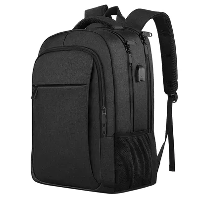 Produktbild von OKWISH Laptoprucksack Laptop Rucksack Wasserbeständig Laptoptasche für 17 zoll Laptop mit USB-Anschluss,Anti-Diebstahl,Backpack mit Laptopfach,Schwarz