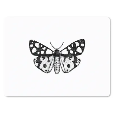 Produktbild von MuchoWow® Mauspad Mousepad Schmetterling - Vintage - Schwarz und weiß 40x30 cm - Mousepads - Maus Mat - Pad - Mausunterlage - Anti Rutsch