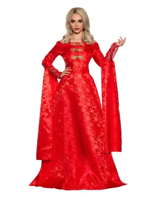 Produktbild von Rotes Renaissance Königin Kostümkleid für Damen Größe: M