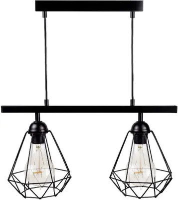 Zdjęcie produktu dla HowHomely lampa wisząca podwójny metalowy drut 50x26x90 cm czarny Loft