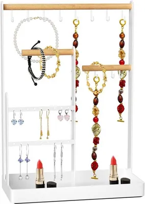 Produktbild von Sicherheitsbox für Schmuck, Schmuckstandards, Schmuckorganizer, Schmuckbaum, Schmuckhalter, Kettenstandards Schmuck, Schmuckstandards Schmuckhalter für Ketten, Armbänder, Uhren und Ohrringe (Weiß)