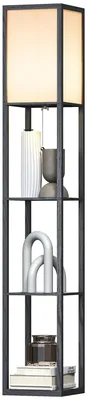 Obrázek produktu pro Stojací lampa Stojací lampa se 3 policemi Interiérové osvětlení E27 do 40W pro obývací pokoj/ložnici E1-MDF, Akry