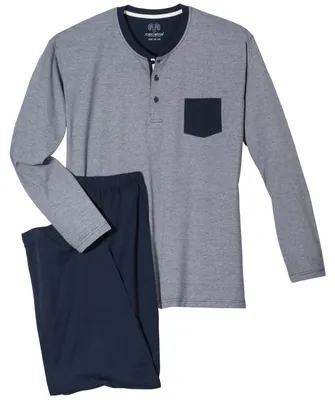 Produktbild von XXL Ceceba Melangeoptik Pyjama navy