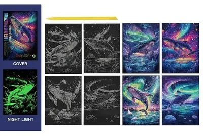 Produktbild von Fluoreszierendes Rubbelbild mit Delfinen – ADAR