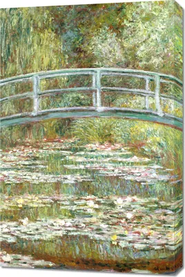 Produktbild von Bild 60x90cm Brücke über einem Teich mit Seerosen, Monet Vintage