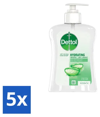 Produktbild von 5 x Dettol Antibakterielle Handseife - Aloe Vera - 250 ml - Vorteilspackung - 5 Stücke