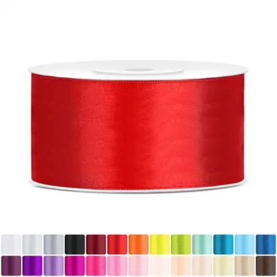 Produktbild von Satinband 38mm Rot - 25 Meter Rolle Geschenk- & Schleifenband
