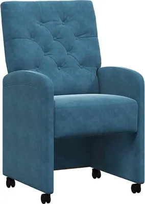 Immagine prodotto di vidaXL Sedie da pranzo con rotelle, set da 2 pezzi, blu, 58 x 67 x 97 cm, velluto