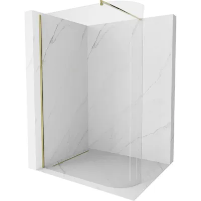 Obrázek produktu pro Mexen Kioto zaoblená sprchová zástěna 110 x 200 cm, průhledné 8 mm, Zlatá - 800-110-101-50-06