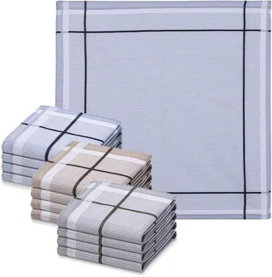 Zdjęcie produktu dla Zestaw 12 sztuk wielorazowych chusteczek bawełnianych Ibzoa® dla mężczyzn – 100% bawełna, 40 x 40 cm, różne kolory, można prać w temperaturze do 60°C