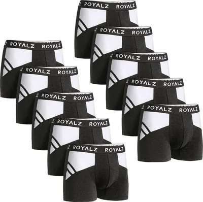 Produktbild von ROYALZ Unterhosen Herren Boxershorts 10er Pack sportlich-modernes Sportiv Design, 10er Set (95% Baumwolle / 5% Elasthan)