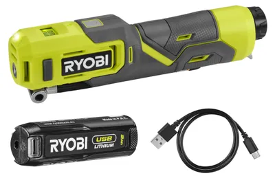 Produktbild von RYOBI 4 V USB-Lithium Akku-Mini-Kompressor RI4-120G, inkl. 1 x 4 V 2,0 Ah Akku u