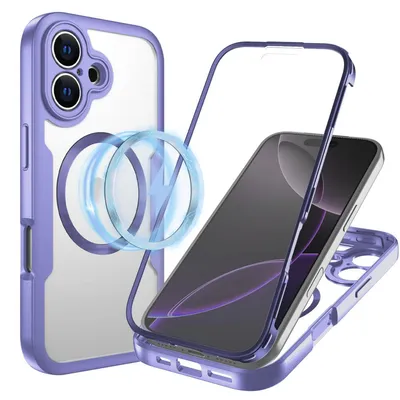 Obrázek produktu pro Pro Apple iPhone 17 MagSafe Ring Full Body 360 Grad Acryl / TPU Hülle Lila