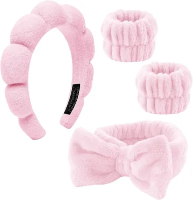 Produktbild von Kosmetik Stirnband Set 4 Stück, elastisch, für Make-up