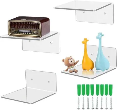 Productafbeelding van Transparante acrylplanken, set van 4, ideaal voor kinderkamers, badkamers en keukens
