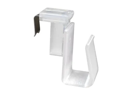 Produktbild von Fensterhaken transparent mit Batteriehalter, Batteriefachhalter für Dekoration/Weihnachtsbeleuchtung, Klemmbereich (Rahmenstärke/Fenstdicke) 10-27 mm