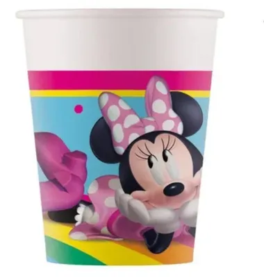Produktbild von "Minnie Rainbow Make Me Smile" Partydeko Artikel Variante: 8 Becher | 200ml Papier