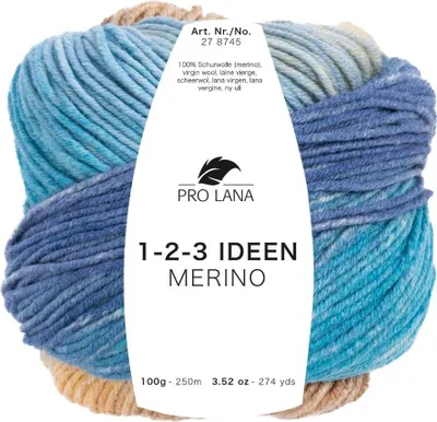 Zdjęcie produktu dla Pro Lana 1-2-3 Ideas Merino Kolor: 06 turkusowy/niebieski/beżowy