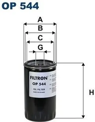 Produktbild von FILTRON Ölfilter OP 544 Anschraubfilter mit Rücklaufsperrventil, Höhe 138mm, Durchmesser 75mm