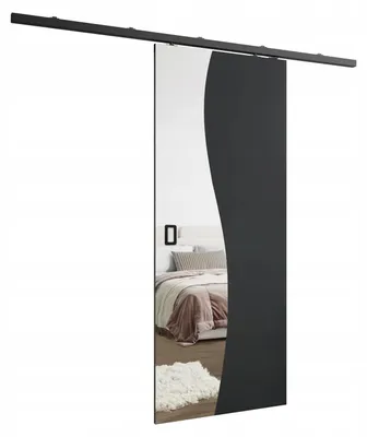 Produktbild von KIER FURNITURE Schiebetür Komplettset FALA Sliding Door, Raumteiler Schiebetür Graphit Anthrazit 86x205x1,6 cm