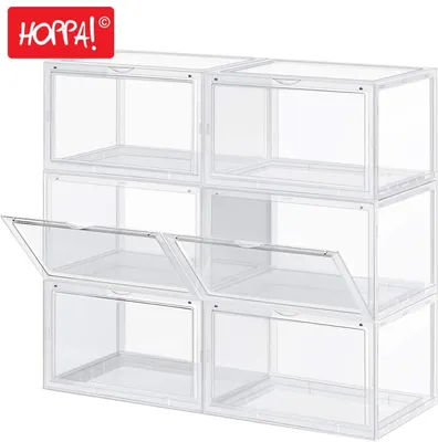 Produktbild von Hoppa! | Schuhbox Set 6er-Pack | Stapelbar - Weiß - Kunststoff