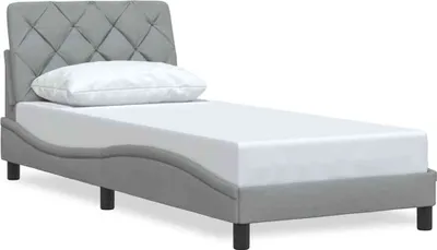 Produktbild von Bettgestell ohne Matratze Hellgrau 80x200 cm Stoff