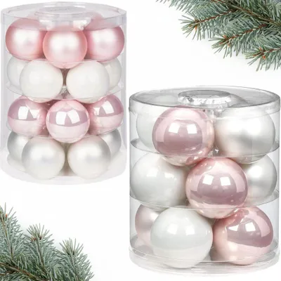 Produktbild von Weihnachtskugeln Set 20 Stk 6cm & 12 Stk 8cm Noble Rose