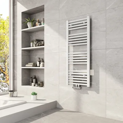 Produktbild von Heilmetz Badheizkörper 1000x400x30mm Mittelanschluss 382 Watt Weiß, Handtuchtrockner Handtuchwärmer Design Heizkörper für Bad Heizung Radiator Ohne heizstab