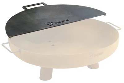 Productafbeelding van BBQ-Toro grillplaat van koolstofstaal, geschikt voor vuurkorven met een diameter van 60 cm, halfrond met handvat, grijs