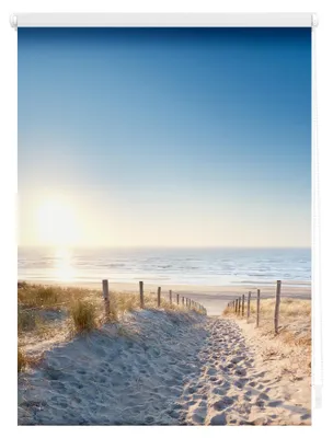 Produktbild von Lichtblick Rollo Klemmfix, ohne Bohren, Verdunkelung, Ostseestrand - Blau 60 x 150 cm