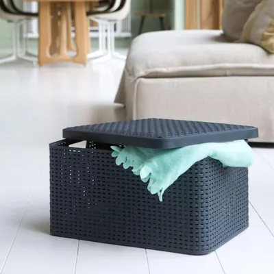 Obrázek produktu pro Úložný koš s víkem Style L - Antracit - Polypropylen - Ideální pro skladování