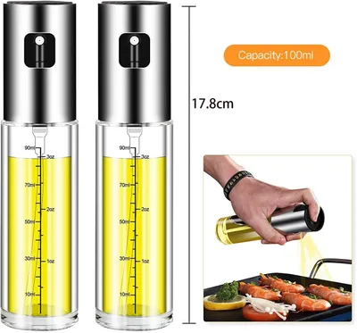 Produktbild von BEOIUCZZY 3 Stš¹ck Oil Sprayer Oliven?l Sprš¹her, 100ml Oil Spray Bottle Oil Sprayer Transparent ?l Sprayer Essig Spritzer ?lspender mit Skala fš¹r Kochen, Grillen, Salat, Backen, Braten, BBQ, Pasta