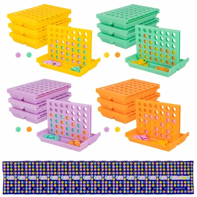 Image de BONNYCO : Ensemble de 4 jeux de voyage, idéal pour une fête d'anniversaire avec 16 petits cadeaux pour les enfants