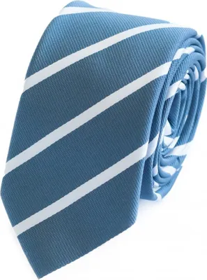 Produktbild von Fabio Farini - 1 Stück Herren Krawatten Blautöne - klassische Männer Schlipse in 6cm Schmal (6cm), Blau/Weiß mit feiner Struktur