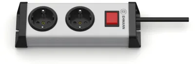 Productafbeelding van EHMANN 0201x00022301: Universele stekkerdoos met schakelaar, 2-voudig, 1,5 meter kabel