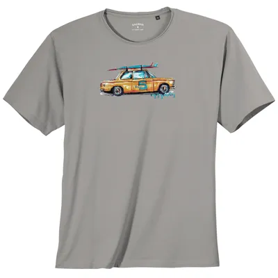 Produktbild von Ragman Print T-Shirt Übergröße taupe Vintageprint
