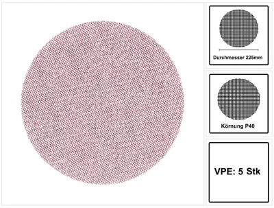 Produktbild von Mirka ABRANET ACE HD Schleifscheiben Grip 225 mm P40 5 Stk. ( AH22300540 )