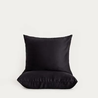Zdjęcie produktu dla HOMLA Zestaw dwóch poszewek BAMSA z satyny bambusowej czarnych 2*50x60 cm